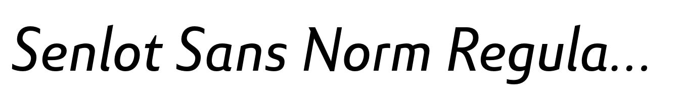 Senlot Sans Norm Regular Italic